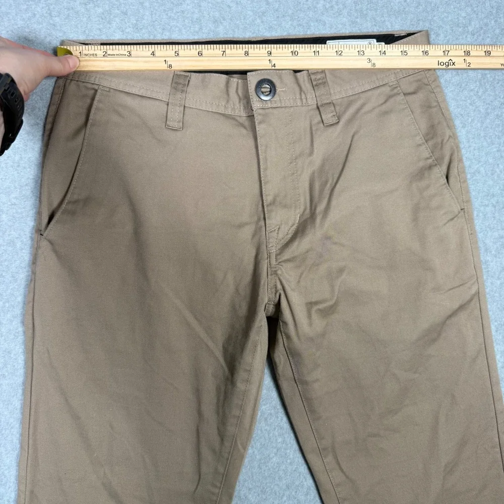 Volcom Frickin Modern Stretch Chino Pants Mens 31x32 Khaki Tan Straight Leg